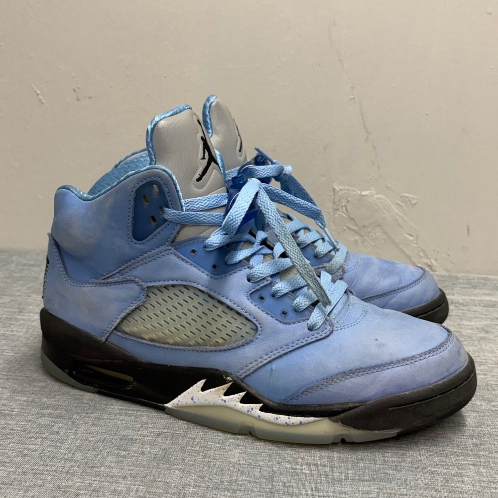 Jordan 5 Retro Sneakers Mens 9.5 University Blue UNC DV1310-401 High Top Shoes